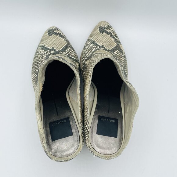 Dolce Vita Women's Shoes Size 7.5 Snake Print Leather Slip-On Boot Booties Mules - Picture 8 of 13